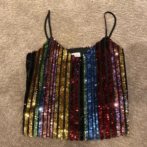 Sparkly Rainbow Tank Top